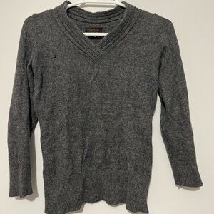 Charcoal Knit v neck Sweater